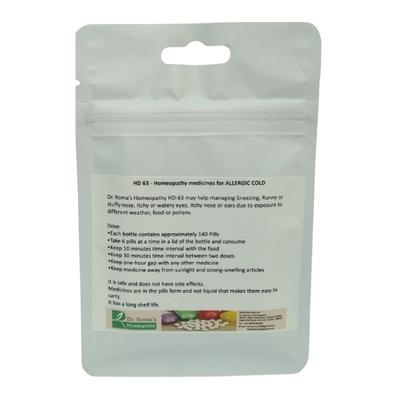 Dr. Roma'S Hd 63 For Allergic Cold Pills - (Pack Of 2 x 140's) - Speciality Medicine