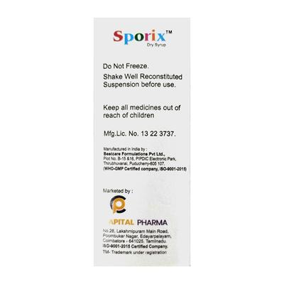 SPORIX PAEDIATRIC Dry Syrup 30ml - Bacterial Infections-Cep