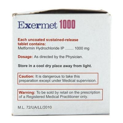 Exermet 1000 Tablet 15'S - Diabetes-Ant