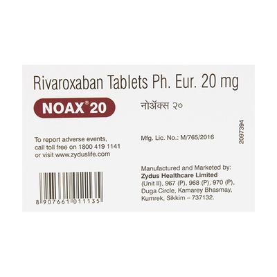 NOAX 20 Tablet 15's - Blood Clot-Ant