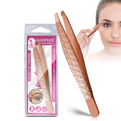 Majestique Slant Tip Tweezer, 3D Touch Eyebrow Plucker for Threading and Facial Hair 1's - Tweezers