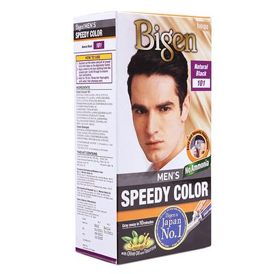 Bigen Men's Speedy Color No Ammonia - Natural Black 101 80gm - Crème