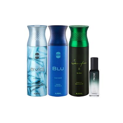 Ajmal Avid & Blu & Sacrifice II Deo & Prose EDP Pack of 4 20 ml - Women Perfumes (Edt/Edp)