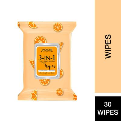 Jaquline USA 3in1 Daily Skin Brightening Wipes (Pack of 30) 1's - Facial Wipes & Tissues