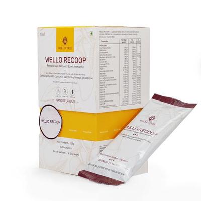 WelloTree Wello Recoop Protein Powder - Mango Flavour (Pack Of 6 x 18g) 1s - Protein Drink