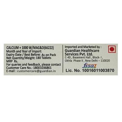 GNC Calcium Plus 1000 with Magnesium Vitamin D3 Caplets 180's - Calcium And Minerals