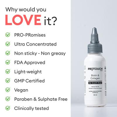 Protouch Hair Growth Serum with Redensyl Anagain Ultra Concentrated 60ml - Hair Oils