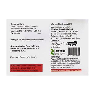 TERBOVAG 250 Tablet 7's - Fungal Infections-Anf
