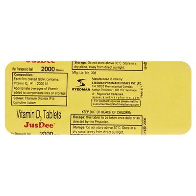 Jusdee 2000 Tablet 10'S - Supplements-Vit