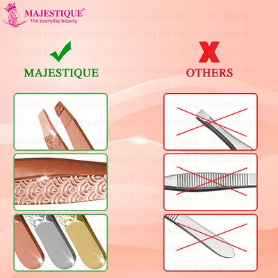 Majestique Slant Tip Tweezer, 3D Touch Eyebrow Plucker for Threading and Facial Hair 1's - Tweezers