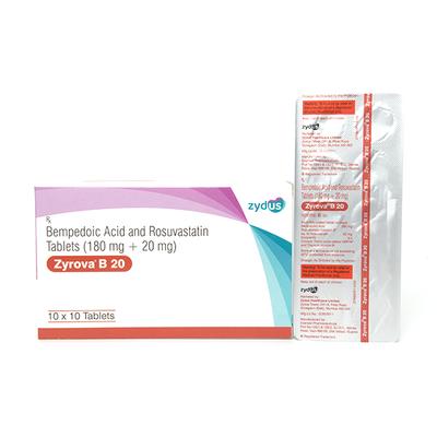 ZYROVA B 20 Tablet 10's - High Cholesterol-Dys