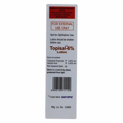 Topisal 6% Lotion 30ml - Skin Infections-Top