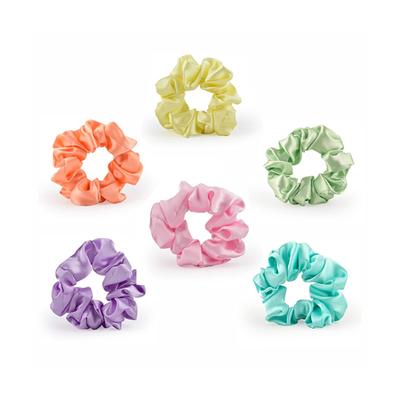 GUBB Satin Scrunchies - (Pack of 6) 1's - Hair Clips/Bands