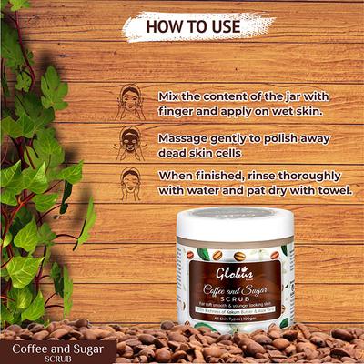 Globus Naturals Anti-tan Detoxifying Coffee And Sugar Scrub 100 gm - Scrubs & Exfoliants
