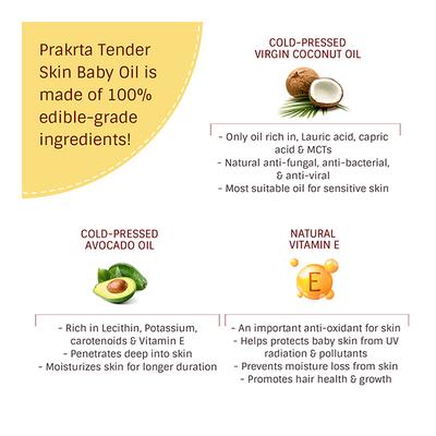 Prakrta Tender Skin Baby Pre/After Bath Oil 200 ml - Creams, Lotions & Oils