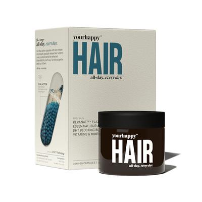 Yourhappylife Hair Capsules with Keranat, Biotin 10,000Mcg, Hair Aminos, Dht Blockers, Dual Action Capsules for Healthy Hair Growth 30 Capsules 1's - Hair & Skin