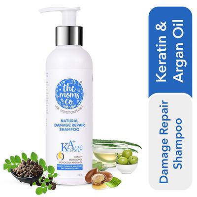 The Mom's Co. Natural Damaged Repair KA+ Keratin, Moringa Oil Moroccan Argan Oil Shampoo 200ml - Shampoos