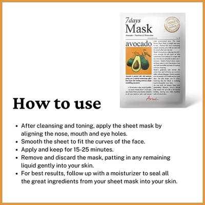 Ariul Seven Days Mask Avocado 20 ml - Sheet Masks