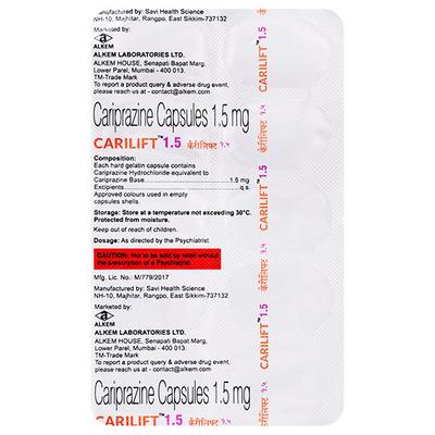 CARILIFT 1.5 Capsule 10's - Schizophrenia-Aps