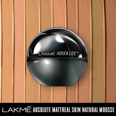 Lakme Absolute Skin Natural Mousse Mattreal Foundation Medium Toffee 25 Gm - Foundation