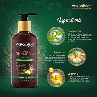 COROnation Herbal Anti Dandruff Shampoo with Tea Tree Oil 300 ml - Shampoos