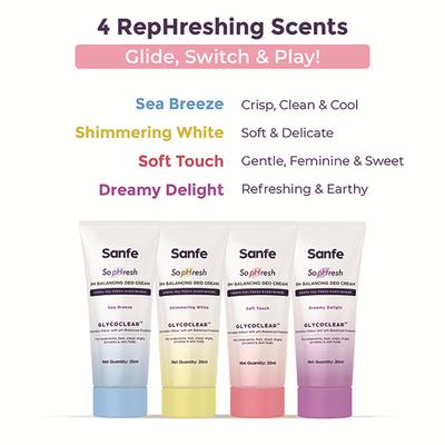 Sanfe So PHresh PH Balancing Deo Cream - Soft Touch for Underarms, Feet Intimates and Skin Folds 20 ml - Intimate Hygiene