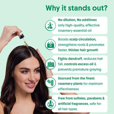 Aravi Organic 100% Pure Natural Rosemary Essential Oil For Hair Growth and Nourish Skin 100 ml - Essential Oils