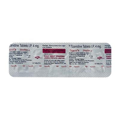 Tizavin 4mg Tablet 10'S - Muscle Cramps/Spasticity-Mus