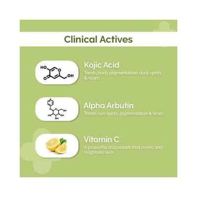 The Derma Co. 1 Percent Kojic Acid Daily Glow Body Serum Lotion for Skin Radiance Alpha Arbutin Vitamin C 250ml - Body Sunscreen