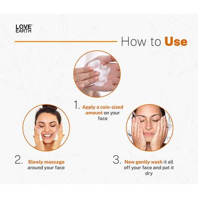 Love Earth Vitamin C Face Wash With Pure Vitamin C, Ashwgandha & Aloe Vera Extracts 100 ml - Shower Gels & Body Wash