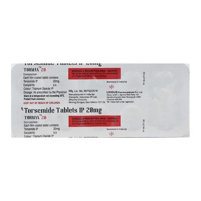 TORMAX 20 Tablet 10's - Hypertension-Diu