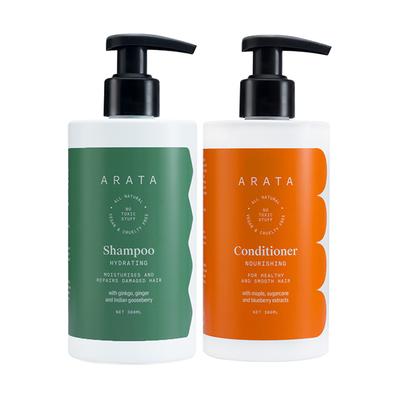 Arata Natural Damage Repair Duo With Hydrating Shampoo & Conditioner Daily Damage Repair 680gm - Shampoos