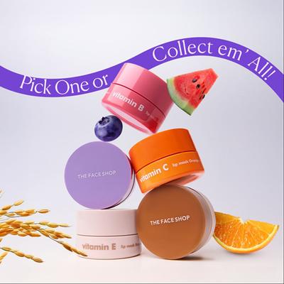 The Face Shop Vitamin A Lip Mask with Blueberry Extracts, Shea Butter for Soft, Plump Lips 14 gm - Lip Mask