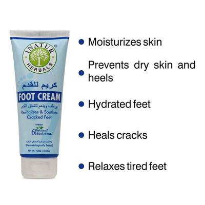 Inatur Herbals Foot Cream 100 gm - Foot Creams & Lotions