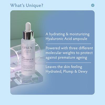 LISEN Blue Powerhouse Hyaluronic Ampoule for Deep and Surface level Hydration 30 ml - Face Serum