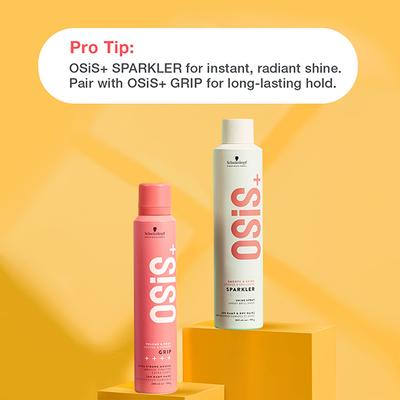 Schwarzkopf Professional OSiS+ Sparkler Hair Styling Shine Spray, Frizz Free Shine, Vegan, Silicone-free, Heat protection Hair Spray 300 ml - Hair Sprays & Mists