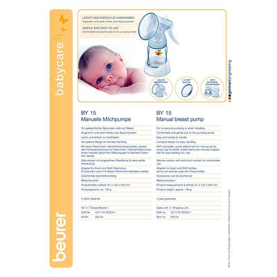 Beurer Manual Breast Pump (BY 15) - Breast Feeding Tools
