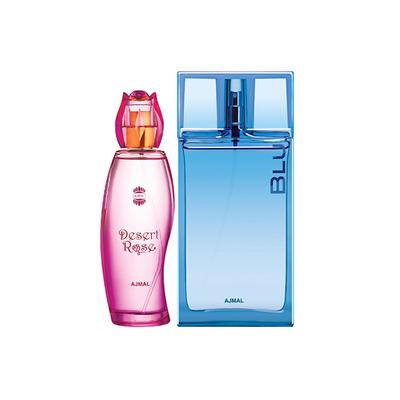 Ajmal Desert Rose EDP Floral Oriental Perfume And Blu EDP Aquatic Woody Perfume 190 ml - Perfumes (Edt/Edp)