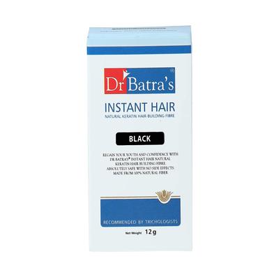 Dr. Batra's Instant Hair Natural Keratin Hair Building Fibre - Black 12 gm - Hair Perms & Texturizers