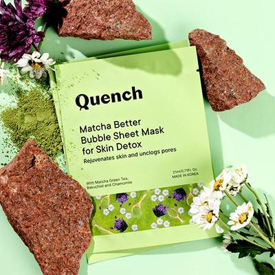 Quench Botanics Matcha Better Bubble Sheet Mask for Skin Detox, Korean Skin Care 21 ml - Sheet Masks