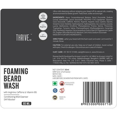 ThriveCo Foaming Beard Wash To Reduce Shedding 80 ml - Beard Wash