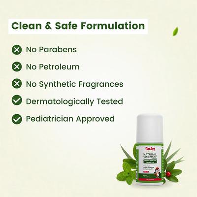 Baby Organo Ayurvedic Eucalyptus Oil Natural Cold Relief Roll-on 40 ml - Balms & Rubs