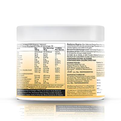 Wellbeing Nutrition Korean Marine Collagen Peptides - Valencia Orange 120 g - Hair & Skin