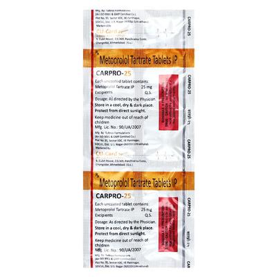 CARPRO 25 Tablet 10's - Hypertension-Bet