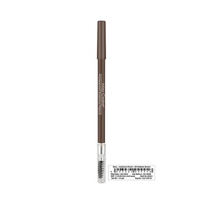 Miss Claire Waterproof Eyebrow Pencil 03 Medium Brown (Mascara Brush) 1.4 Gm - Eyebrow Pencils & Enhancers