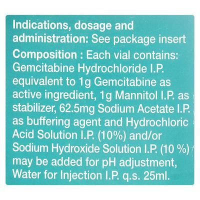Gemcite 1000mg Injection 1'S - Cancer Oncology-Cyt