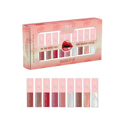 Love Earth Liquid Lip Gloss for Soft & Dewy Lips Enriched for Moisturizing Lips (Multicolor) each 2ml 9's - Lip Glosses