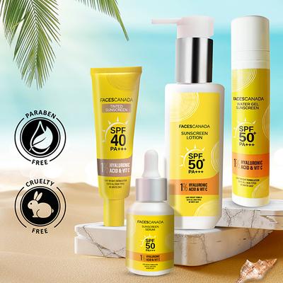 Faces Canada Tinted Sunscreen, SPF 40 PA+++, 1 Percent Hyaluronic Acid and Vitamin C, No White Cast 30 gm - Body Sunscreen
