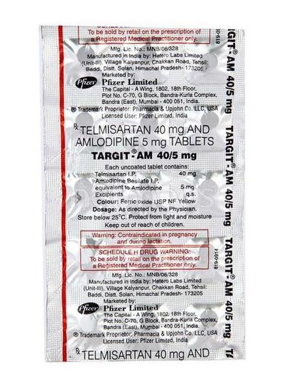 Targit AM 40mg Tablet 15'S - Hypertension-Ang