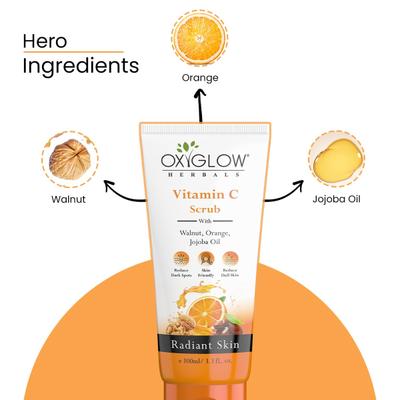 OxyGlow Herbals Vitamin C Scrub With Walnut Orange Kakadu Plum Extract 100 g - Face Scrubs